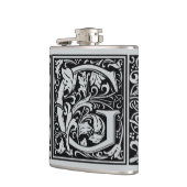 手紙G中世モノグラムアールヌーボー フラスク (左)