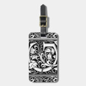 手紙G中世モノグラムアールヌーボー ラゲッジタグ (正面縦)