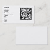 手紙G中世モノグラムアールヌーボー 名刺 (正面/裏面)