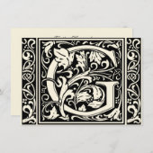 手紙G中世モノグラムアールヌーボー 招待状 (正面/裏面)