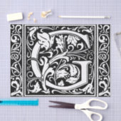 手紙G中世モノグラムアールヌーボー 薄葉紙 (クラフト)