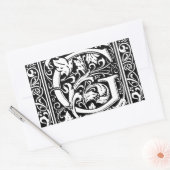 手紙G中世モノグラムアールヌーボー 長方形シール (封筒)