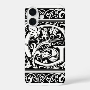 手紙G中世モノグラムアールヌーボー iPhone 16ケース