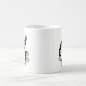 手紙G植物水色バタフライモノグラム コーヒーマグカップ (中央)