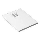 手紙Hイニシャルモノグラムとエンジェルウィングス&ハロー ノートパッド (アングル)