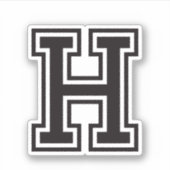 手紙Hスポーティ大学フォントアルファベット シール (正面)