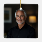 手紙Hモノグラムエレガントクリスマスオーナメント セラミックオーナメント (裏面)