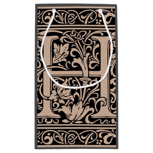 手紙H中世モノグラムアールヌーボー スモールペーパーバッグ (裏面)