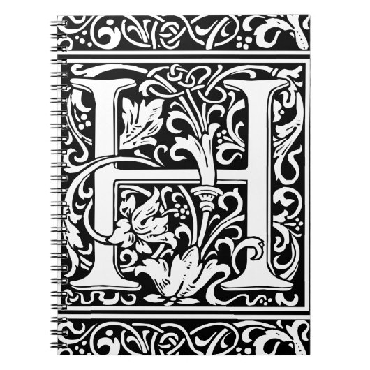手紙H中世モノグラムアールヌーボー ノートブック (正面)