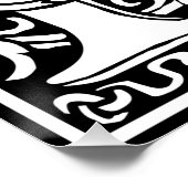 手紙H中世モノグラムアールヌーボー ポスター (コーナー)