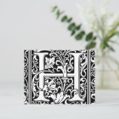 手紙H中世モノグラムアールヌーボー ポストカード (スタンド正面)