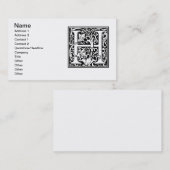 手紙H中世モノグラムアールヌーボー 名刺 (正面/裏面)