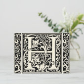 手紙H中世モノグラムアールヌーボー 招待状 (スタンド正面)