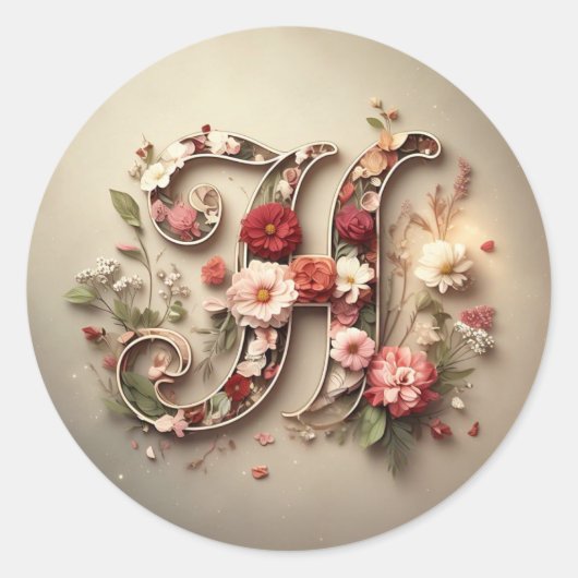 手紙H封筒ステッカー ラウンドシール (正面)