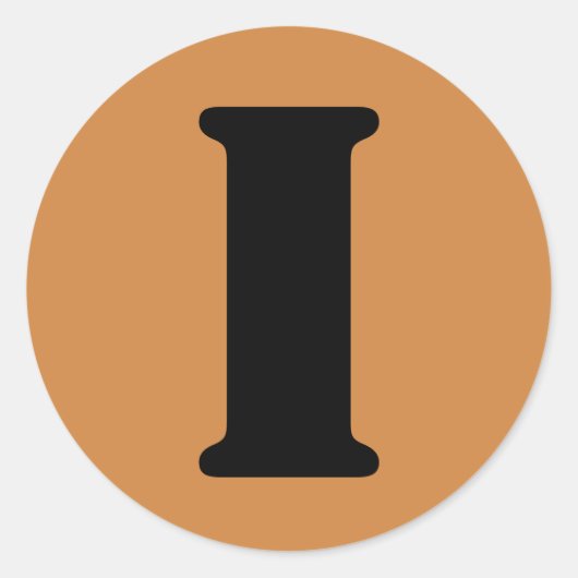 手紙Iステンシルアルファベットby Janz Peru金ゴールド ラウンドシール (正面)