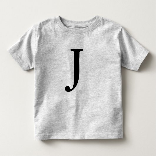 手紙Jのモノグラムのな黒のイニシャルのTシャツ トドラーTシャツ (正面)