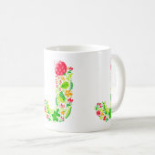 手紙Jの花コーヒーマグ コーヒーマグカップ (正面右)