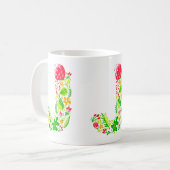手紙Jの花コーヒーマグ コーヒーマグカップ (正面左)