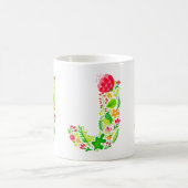 手紙Jの花コーヒーマグ コーヒーマグカップ (中央)