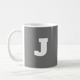 手紙Jイニシャル名Mug For Him Gray Big コーヒーマグカップ