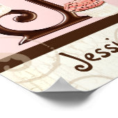 手紙Jモノグラムデザートベーカリービジネスポスター ポスター (角)