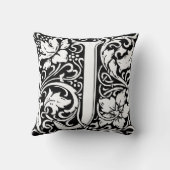 手紙J中世モノグラムアールヌーボー クッション (裏面)