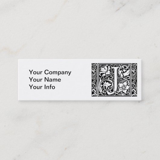 手紙J中世モノグラムアールヌーボー スキニー名刺 (正面)