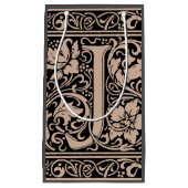 手紙J中世モノグラムアールヌーボー スモールペーパーバッグ (正面)