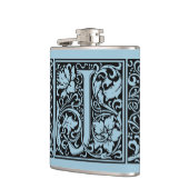 手紙J中世モノグラムアールヌーボー フラスク (左)