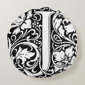 手紙J中世モノグラムアールヌーボー ラウンドクッション (裏面)