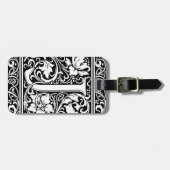手紙J中世モノグラムアールヌーボー ラゲッジタグ (正面横)