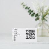 手紙J中世モノグラムアールヌーボー 名刺 (スタンド正面)