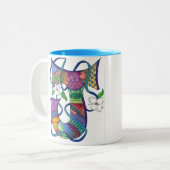 手紙J 2の調子のコーヒー・マグ ツートーンマグカップ (正面左)