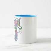 手紙J 2の調子のコーヒー・マグ ツートーンマグカップ (中央)