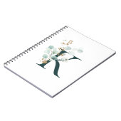 手紙Kユーカリと金ゴールド モノグラムの ノートブック (左側)