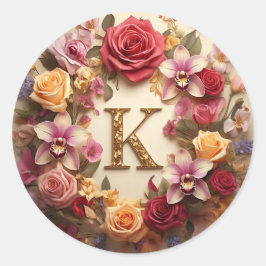 手紙K封筒ステッカー ラウンドシール