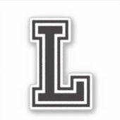 手紙Lスポーティ大学フォントアルファベット シール (正面)