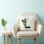 手紙Lモノグラムパーム葉トロピカル クッション (椅子)