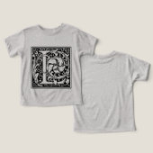 手紙L中世モノグラムアールヌーボー (デザイン正面&裏面)