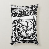 手紙L中世モノグラムアールヌーボー アクセントクッション (正面(垂直))