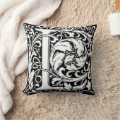 手紙L中世モノグラムアールヌーボー クッション (ブランケット)