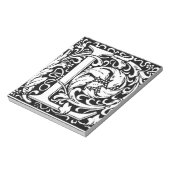 手紙L中世モノグラムアールヌーボー ノートパッド (回転)