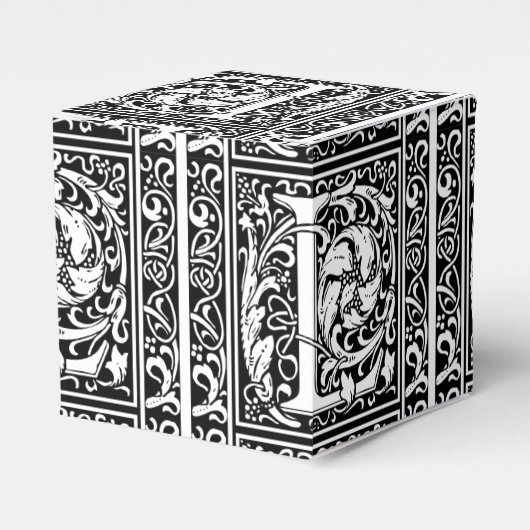 手紙L中世モノグラムアールヌーボー フェイバーボックス (正面サイド)