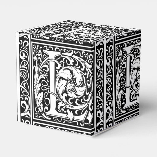 手紙L中世モノグラムアールヌーボー フェイバーボックス (裏面サイド)