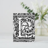 手紙L中世モノグラムアールヌーボー ポストカード (スタンド正面)