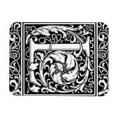 手紙L中世モノグラムアールヌーボー マグネット (横)