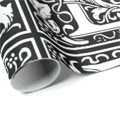 手紙L中世モノグラムアールヌーボー ラッピングペーパー (ロールコーナー)