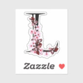 手紙L、さくらんぼ花 シール (シート)