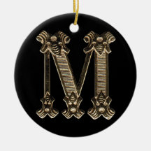 手紙Mの最初の円形の円によって形づけられるオーナメント