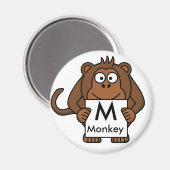 手紙Mはサルの子どものマグネット向け マグネット (正面/裏面)